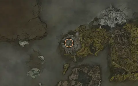 Map crop showing where Citadel of Penance sits in Fallgrim