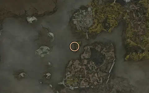 Map crop showing where Desolate Peak sits in Fallgrim