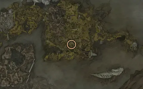 Map crop showing where Mushroom Village sits in Fallgrim
