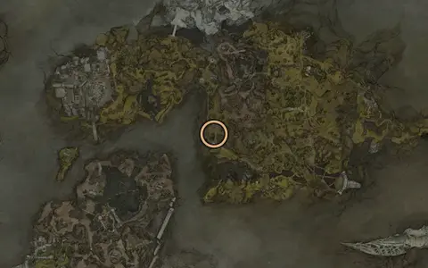 Map crop showing where Widow's Overlook sits in Fallgrim
