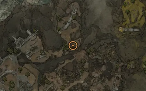 Map crop showing Weeping Stone in the Deserted Slums area of Fallgrim