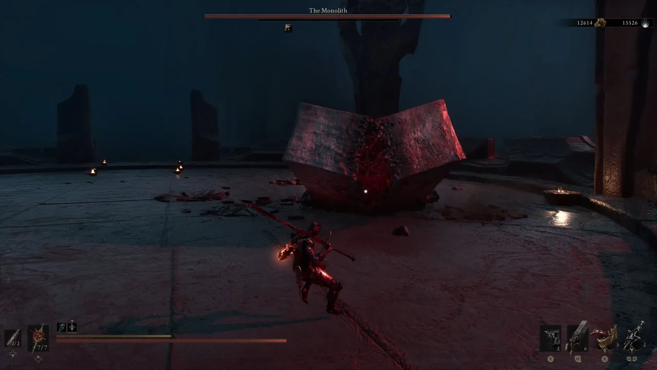 Image showing the Face Smash move during The Monolith boss fight