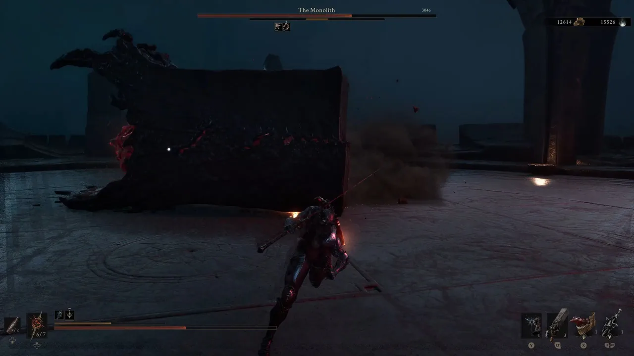 Image showing the Rolling Crush Monolith bossfight Move